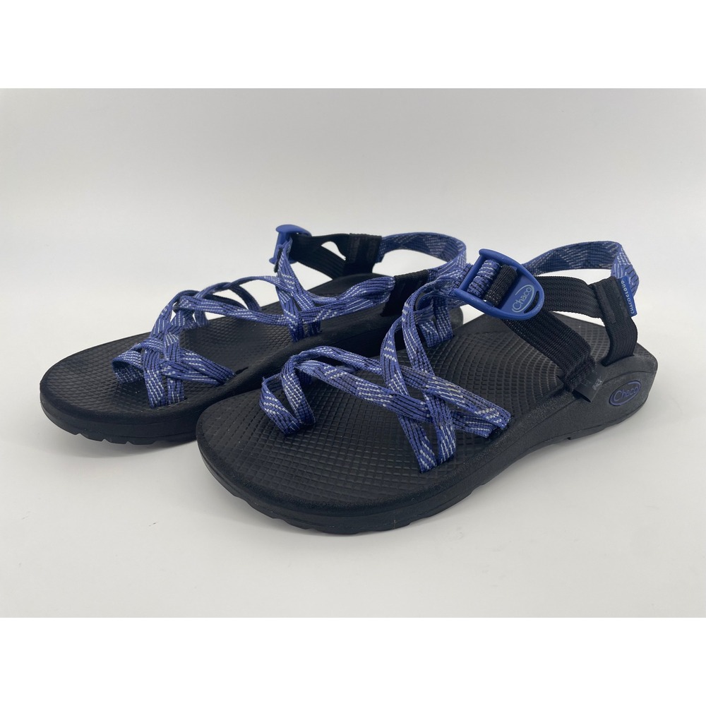 Chaco Z/Cloud 2 Sandals Women 10 Blue Black Strappy Toe Loop Hiking River Active